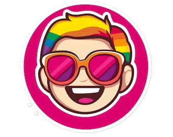 Pride Pop Sticker, Queer LGBTQ Rainbow Decal for Laptops & Cars