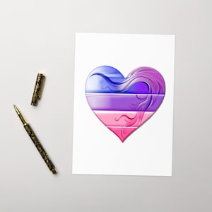 Carte Saint-Valentin Fierté bisexuelle