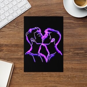 Carte de voeux gay - Boys Kiss Boys LGBTQ+ Carte amour, art queer, fierté