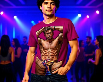 Cock Tease Pride Shirt – Dark Fuchsia Sexy Men’s Tee, Naughty Festival Drag Brunch Top