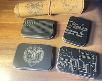 Custom Engraved Metal Tin Box: Personalized Storage for USB, Jewelry, Small Items