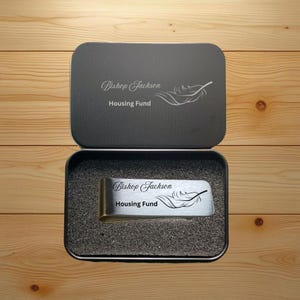 Custom Double Sided Feather Theme Stainless Steel Money Clip