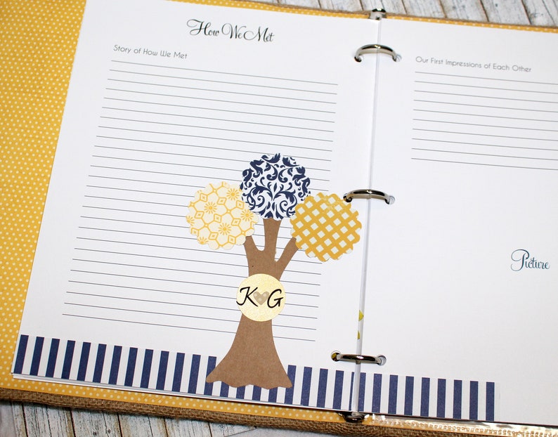 Wedding Memory Book Sunflower Wedding Bridal Shower Book Etsy