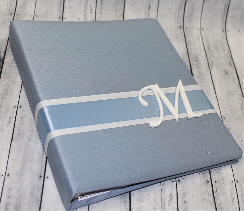 Wedding Guest Book Dusty Blue Wedding Guest Book Serenity Etsy