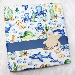 Baby Memory Book, Baby Book Boy, Under the Sea Nursery, Personalized Baby Book, Ocean theme Baby Scrapbook Album, Baby Milestones Binder