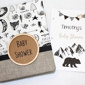 Baby Shower Guest Book, Woodland Baby Shower guest book, Wishes for baby, Bear Baby Shower, Shower sign in book, Baby Boy Shower Guest Book