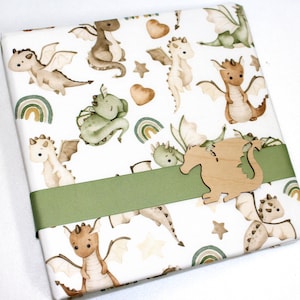 Baby Memory Book, Dragon Baby Book, Baby Book Boy, Cute Dragons, 5 Year Baby Book, Baby Milestone Book, Personalized Baby Book, unisex gift