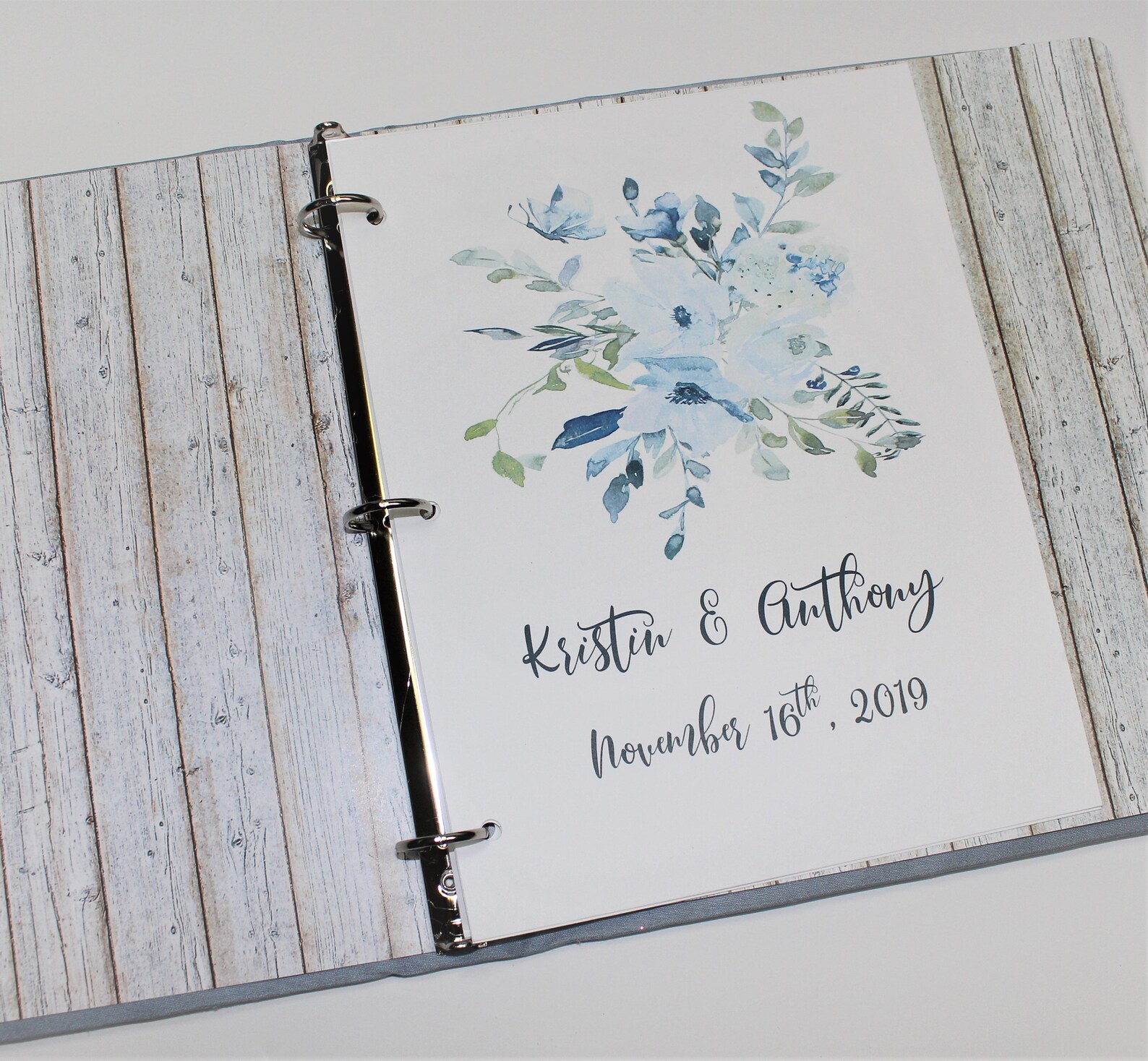 Wedding Guest Book Dusty Blue Wedding Guest Book Serenity Etsy