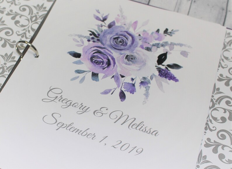 Wedding Guest Book / Plum Wedding Guest Book / Purple Guest Etsy