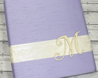 Wedding Memory Book, Purple Wedding Guest Book, Lilac, Lavender, Bridal Shower Gift, Wedding Photo Album, Personalized Wedding Gift, Custom