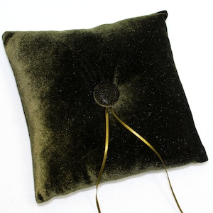 Ring Bearer Pillow, Ring Pillow, Olive Green Ring Pillow, Velvet Ring Pillow, Boho Wedding decor, Simple, Ring Holder, Fall Wedding ideas