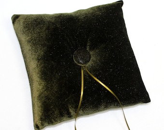 Ring Bearer Pillow, Ring Pillow, Olive Green Ring Pillow, Velvet Ring Pillow, Boho Wedding decor, Simple, Ring Holder, Fall Wedding ideas