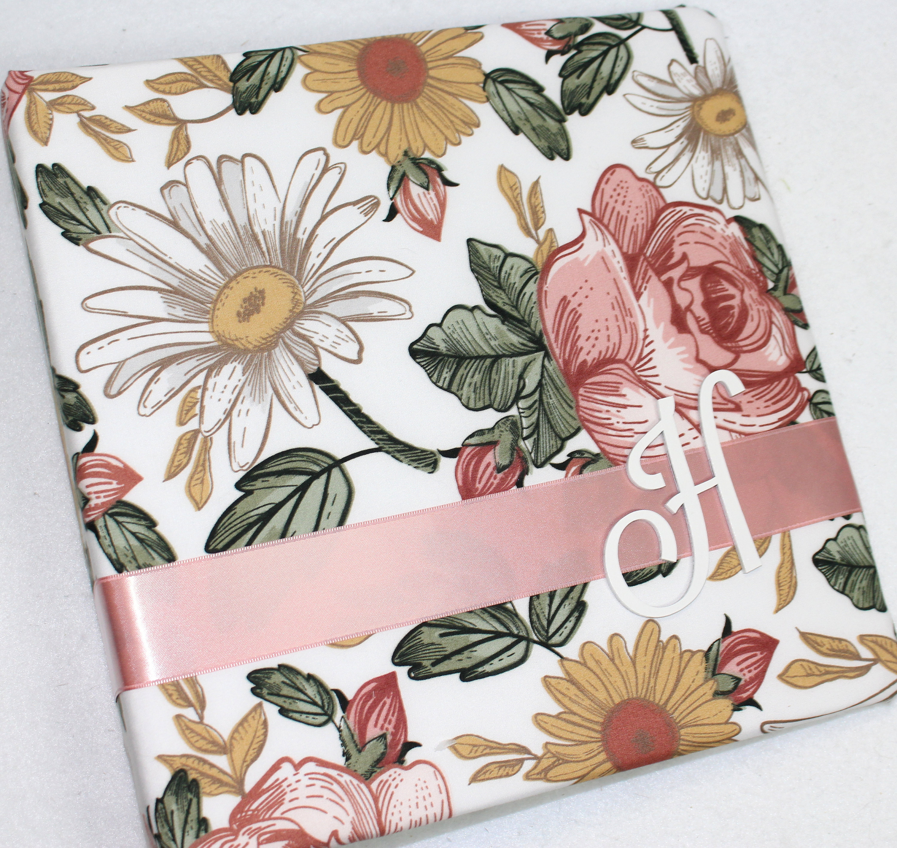 Pink Watercolor Floral Baby Girl Scrapbook 3 Ring Binder