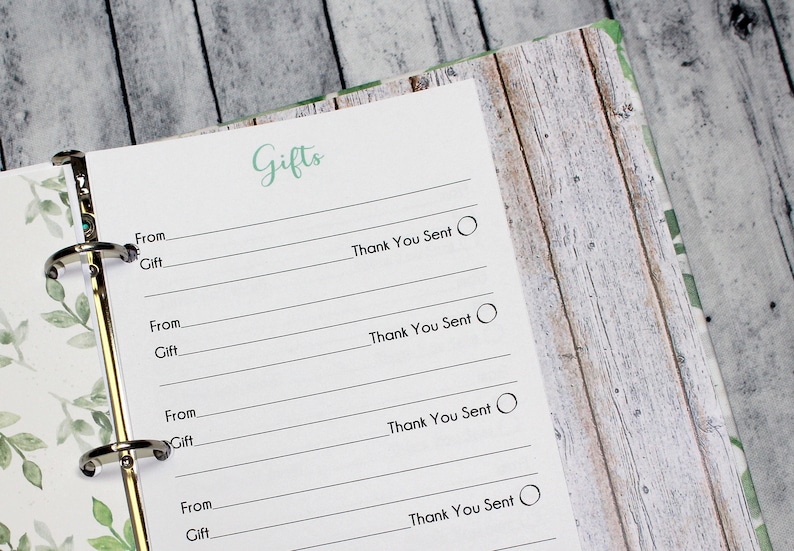 Bridal Shower Guest Book Gift Log Greenery Bridal Shower Etsy