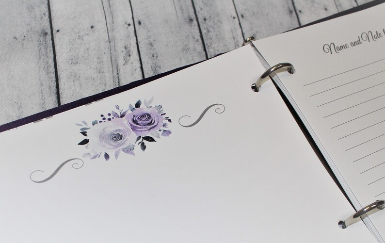 Wedding Guest Book / Plum Wedding Guest Book / Purple Guest Etsy