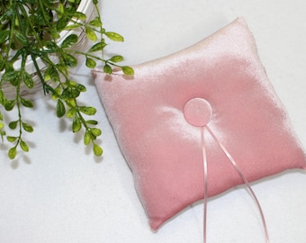 Pink Ring Bearer Pillow, Ring Pillow, velvet Ring Pillow, Wedding Ring Holder, blush Ring Pillow, Boho Wedding decor, elegant, spring