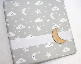 Baby Memory Book, Moon and Stars Baby Book, Baby Book Binder, Baby Journal, Twinkle Little Star theme, First year, 5 Years, Gender Neutral