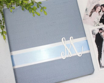 Wedding Memory Book, Wedding Scrapbook, Light Blue Guest Book, Dusty Blue Bridal Shower, Wedding Keepsake Photo Album, Custom, Personalized