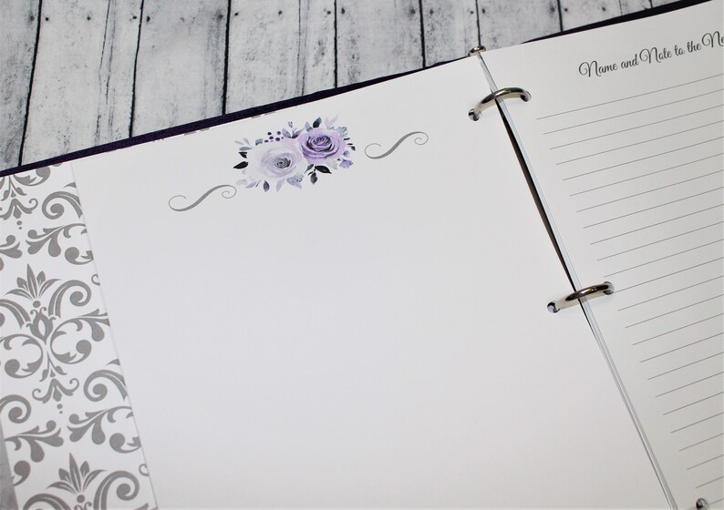 Wedding Guest Book / Plum Wedding Guest Book / Purple Guest Etsy