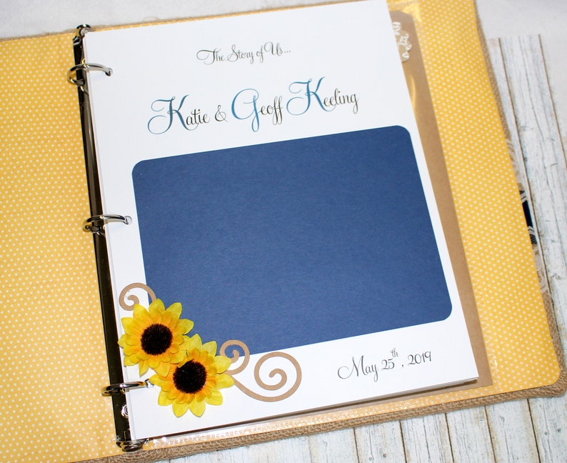 Wedding Memory Book Sunflower Wedding Bridal Shower Book Etsy