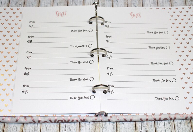 Gift Log Gift Recording Book Rose Gold Bridal Shower Etsy