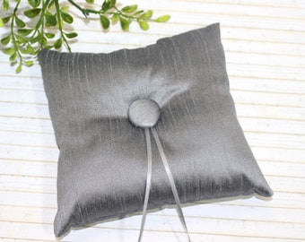 Ring Bearer Pillow, Ring Pillow, Gray Ring Pillow, Wedding Ring Holder, Elegant Ring Pillow, Gray Wedding decor, Pillow for ring bearer