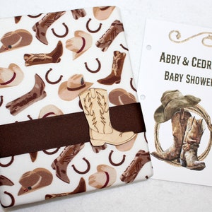 Cowboy Baby Shower Guest Book, Western Baby Shower, a little cowboy is on the way, Cowgirl theme decor, Personalized Baby Shower Guest Book