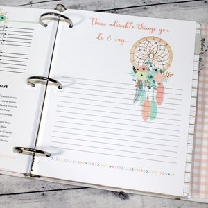 Baby Memory Book Girl, Baby Book Girl, Boho Baby Memory Book, Deer Head ...