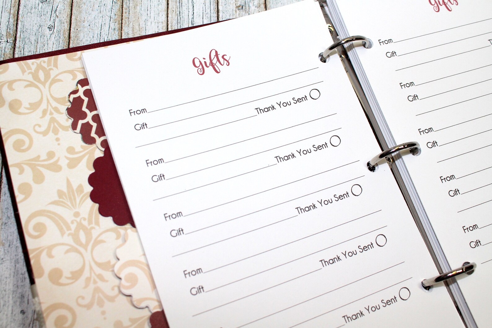 Gift Log Gift Recording Book Burgundy Bridal Shower Book Etsy