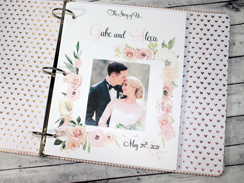 Wedding Memory Book Wedding Scrapbook Rose Gold Wedding Etsy