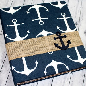 Baby Book Boy, Baby Memory Book, Nautical Baby Book, Baby&#39;s First Year, Baby Scrapbook Album, Anchor, Sailboat, Baby Photos, Personalized