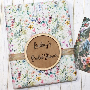 Bridal Shower Guest Book, Bridal Gift Log, Wildflower wedding, Personalized Bridal Shower Sign in Book, Advice and Wishes, Boho, Shabby Chic