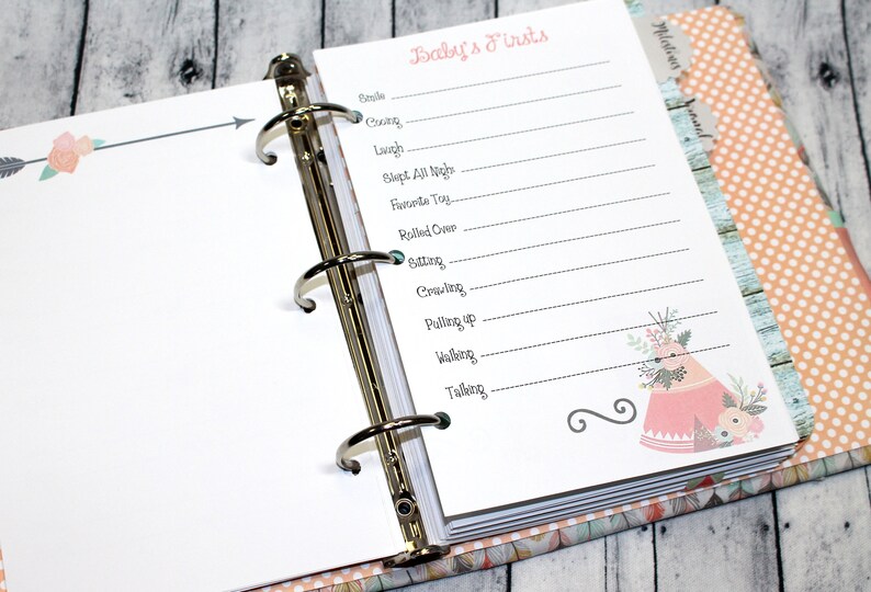 Baby Journal Baby Memory Book Boho Baby Book Monthly - Etsy