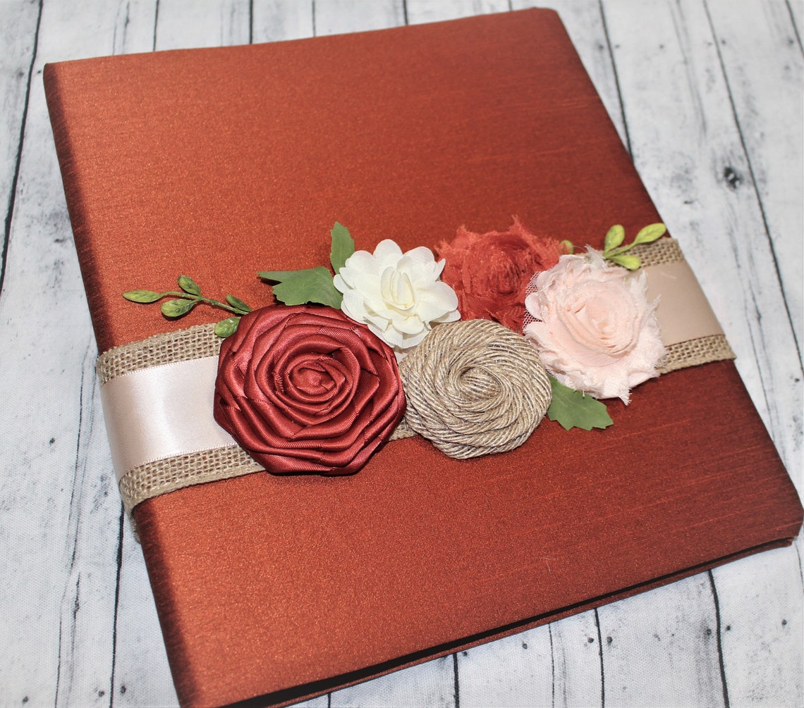 Wedding Guest Book Burnt Orange Wedding Guest Book Fall image 1