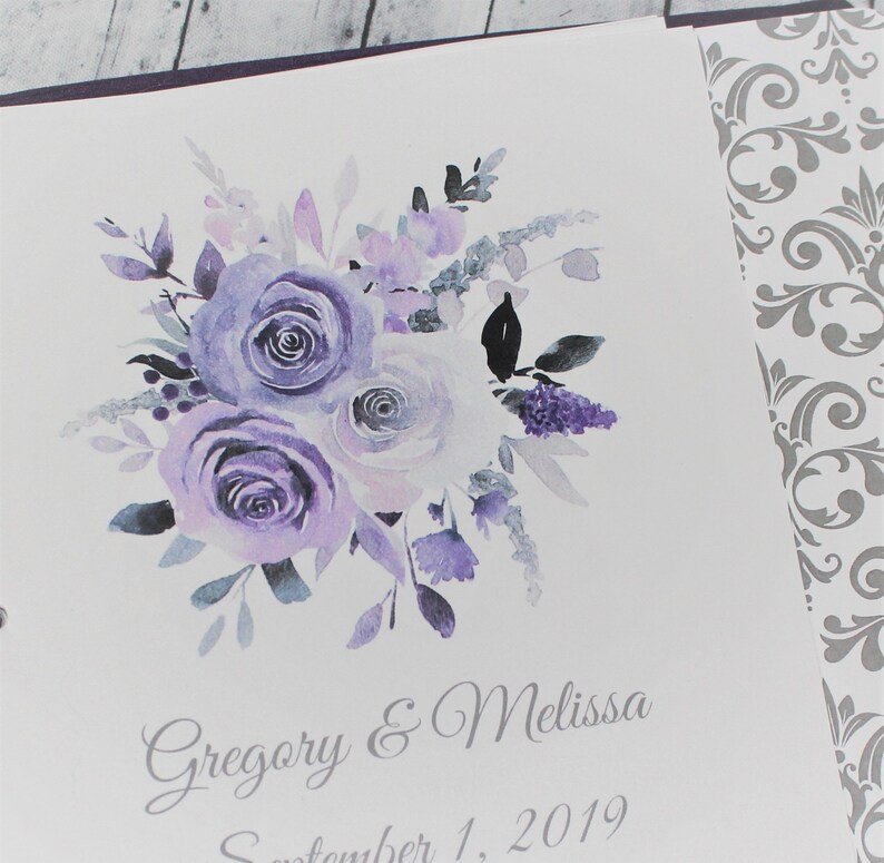 Wedding Guest Book / Plum Wedding Guest Book / Purple Guest Etsy