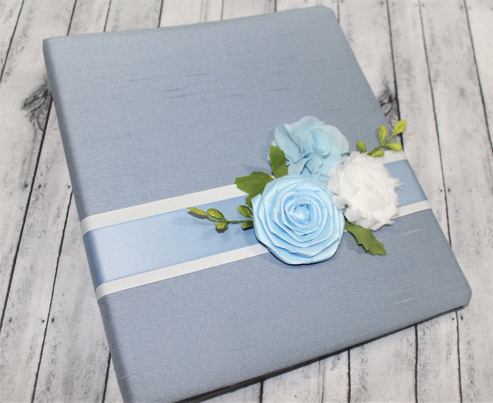 Wedding Guest Book Dusty Blue Wedding Guest Book Serenity Etsy