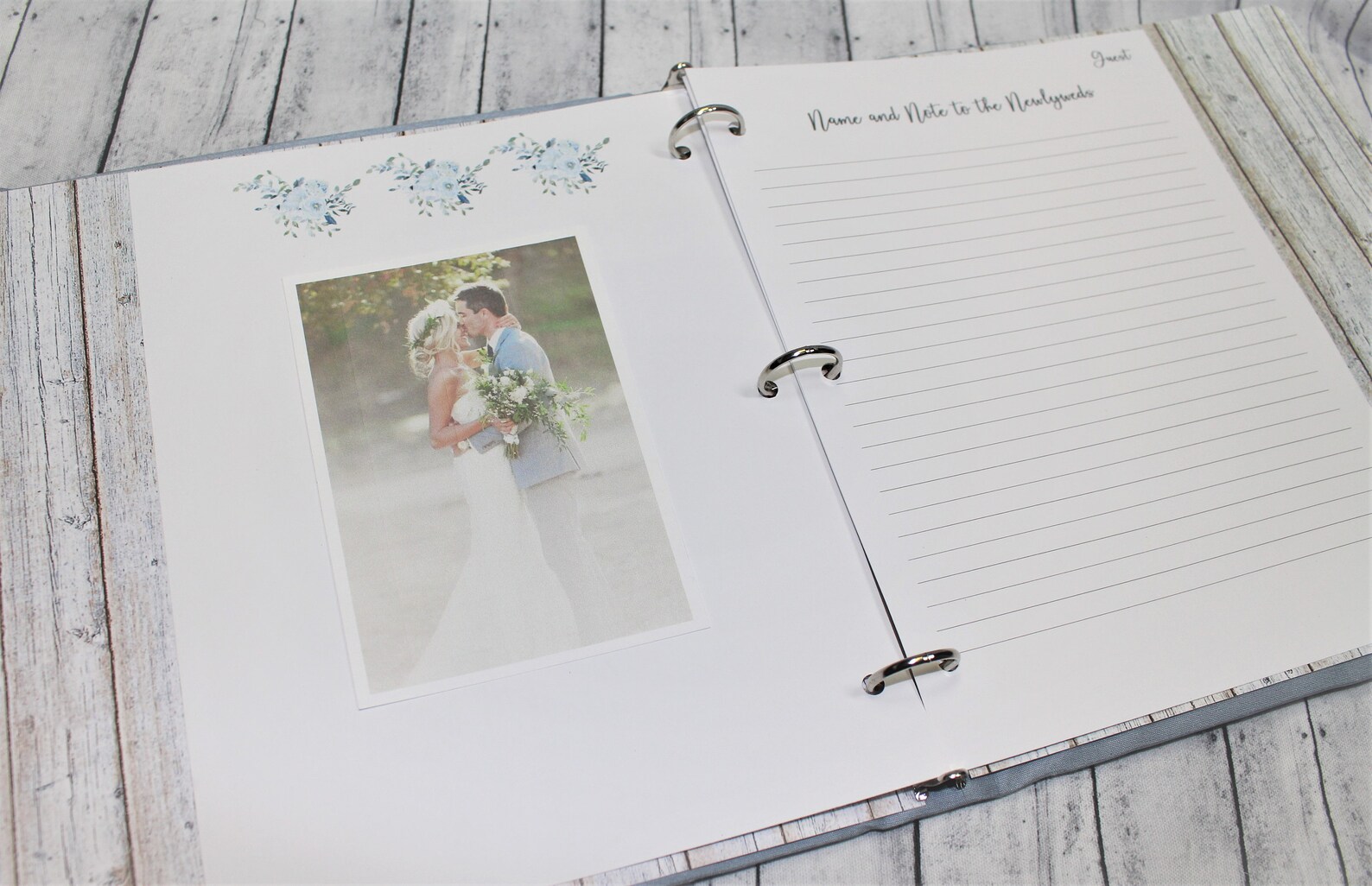 Wedding Guest Book Dusty Blue Wedding Guest Book Serenity Etsy