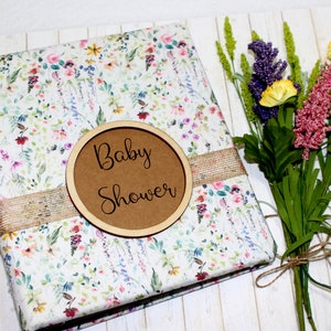 Baby Shower Guest Book, Boho Baby Shower, Wildflower Guestbook, Bohemian, Custom Baby Shower Guest Book, Sign in Book, Advice and Wishes