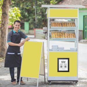 Virtuelles Trinkgeldglas gerahmtes Poster QR-Code-Tippschild für Luftschlangen-Kleinunternehmer-Service-Theken Fertig zum Aufhängen von Venmo Tip Poster