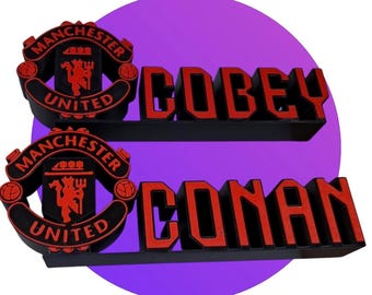 Personalisiertes Schild von Manchester United: 3D Gedruckt aus PLA+ Plaque