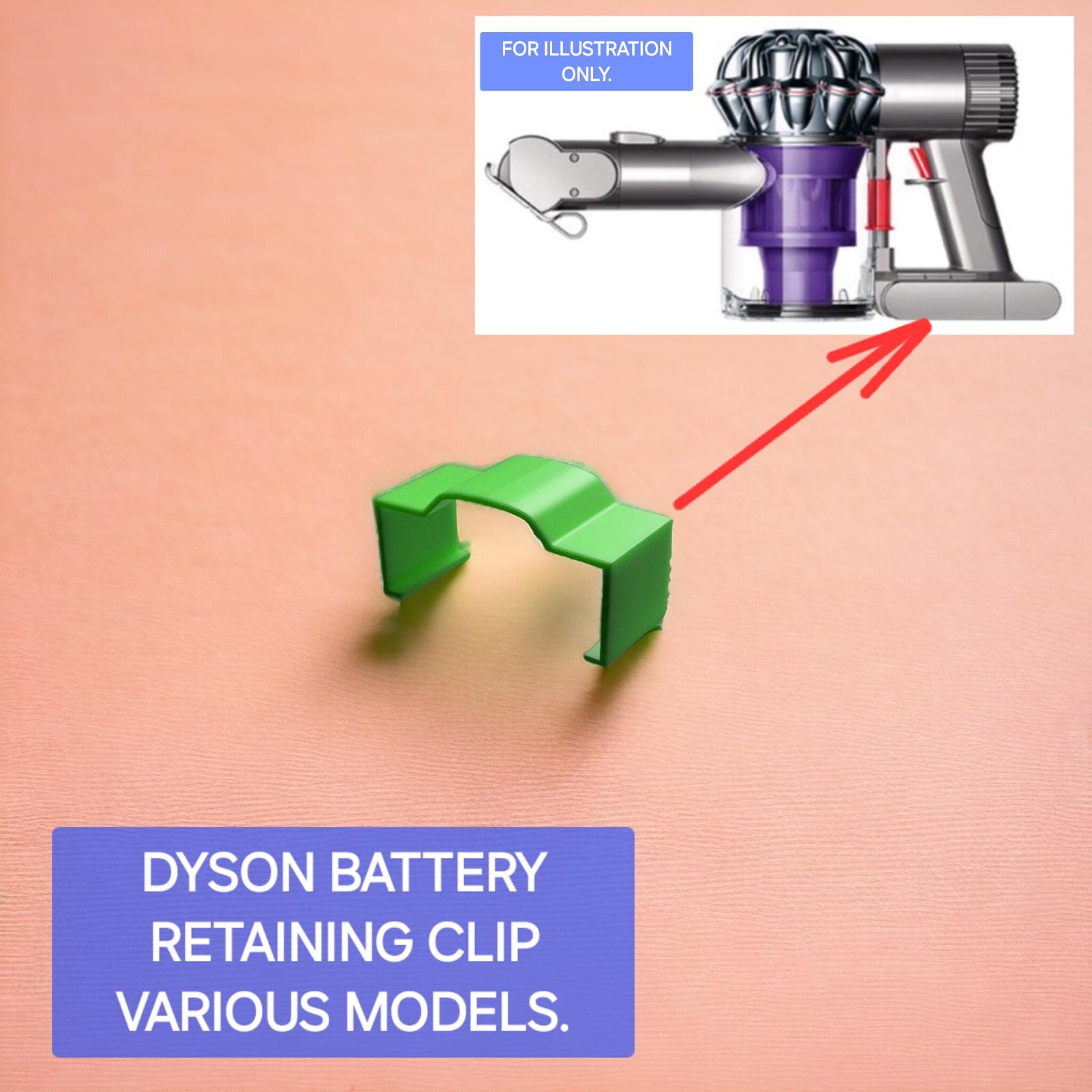 Custom Design Dyson V6 | V7 | V8 | DC34 | V10 Battery Retaining