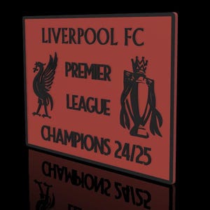 Liverpool FC Premier League Winners Plaque 2025. Liverpool Premier League Winners 2025, Liverpool FC Champions Plaque. Gift For him. Custom.