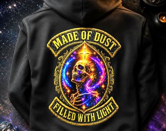 Christian hoodie gemaakt van stof biker schedel