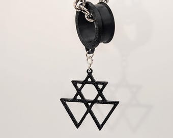 Celestial Star Dangle Earrings – 3D Printed Galaxy Plugs or Hooks