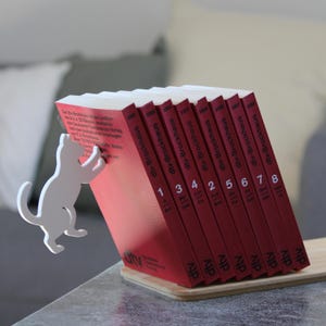 Book stand illusion motif cat, customizable, optical illusion effect, bookend, book stand, book stand, book holder