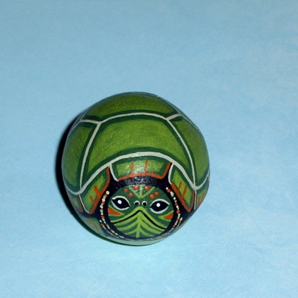 Turtle, painted rock, ooak 3D art for home or office decor, figurines collectibles, gardener naturalist, garden art, garden sculpture