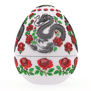 Rose Garden Dragon Egg Embossed & Debossed 3D Print Files