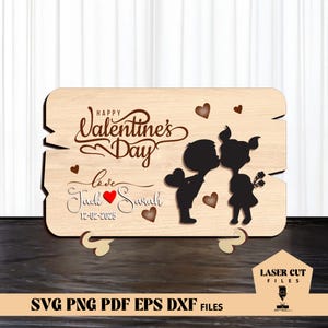 Valentines Day Sign SVG, Couple Laser Cut File, Valentines Day Shelf Sign File, Laser Valentines Day Cut File, Glowforge