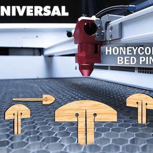 Honeycomb Bed Pin + Size Test Tool, Laser Hold Down Pins, Crumb Tray Pins, Laser Cut Pins, SVG Tray Pegs, XTool, Glowforge, Laser Cut SVG.