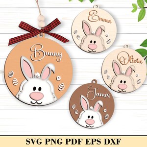 Personalized Easter Bunny Basket Tag SVG, Easter Basket Tag Svg,Easter Bunny Tag Svg,Laser Cut File, Easter Basket Name Tag,Glowforge Cricut
